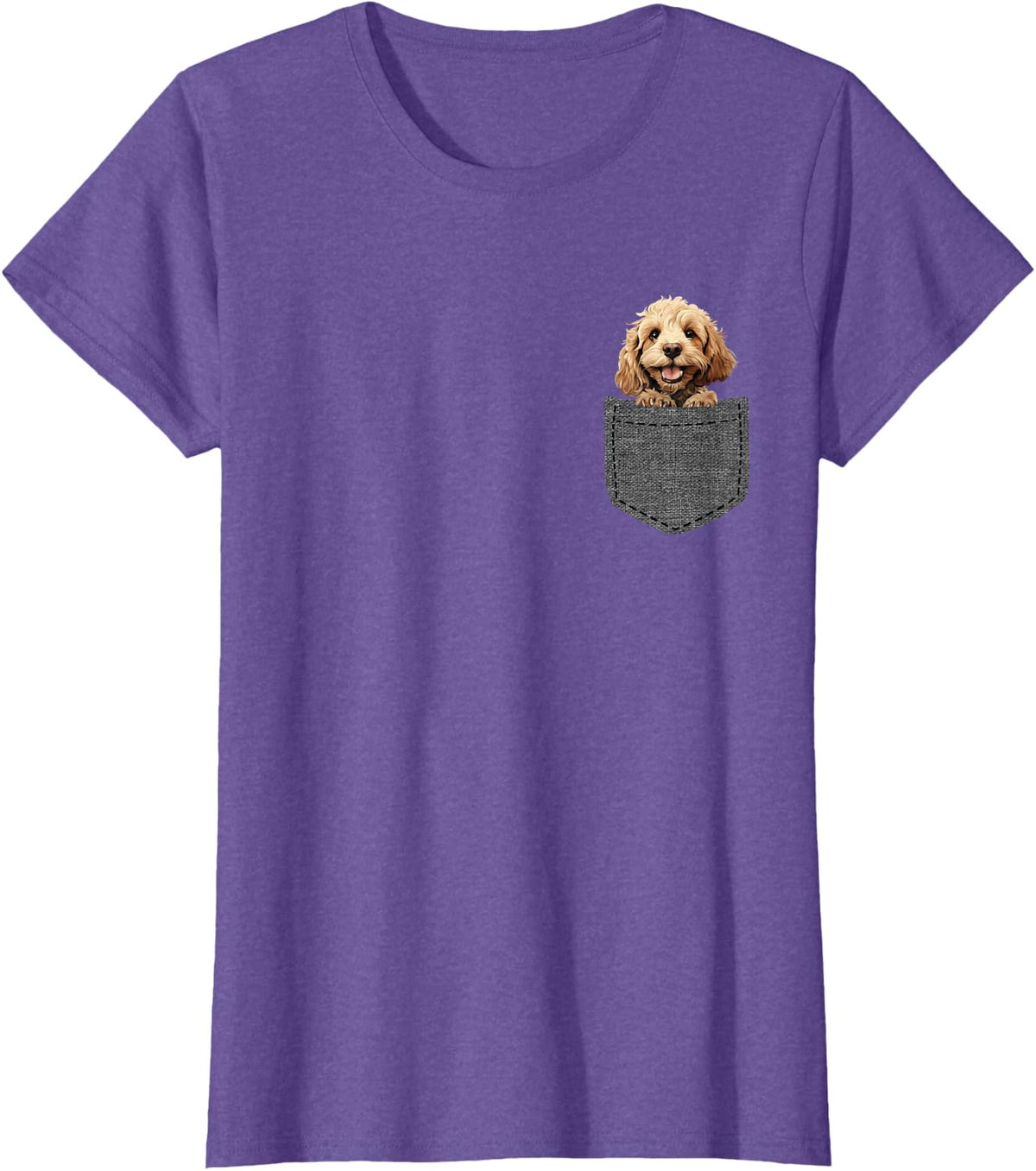 Dog in Pocket Cockapoo T-Shirt - Purple Heather