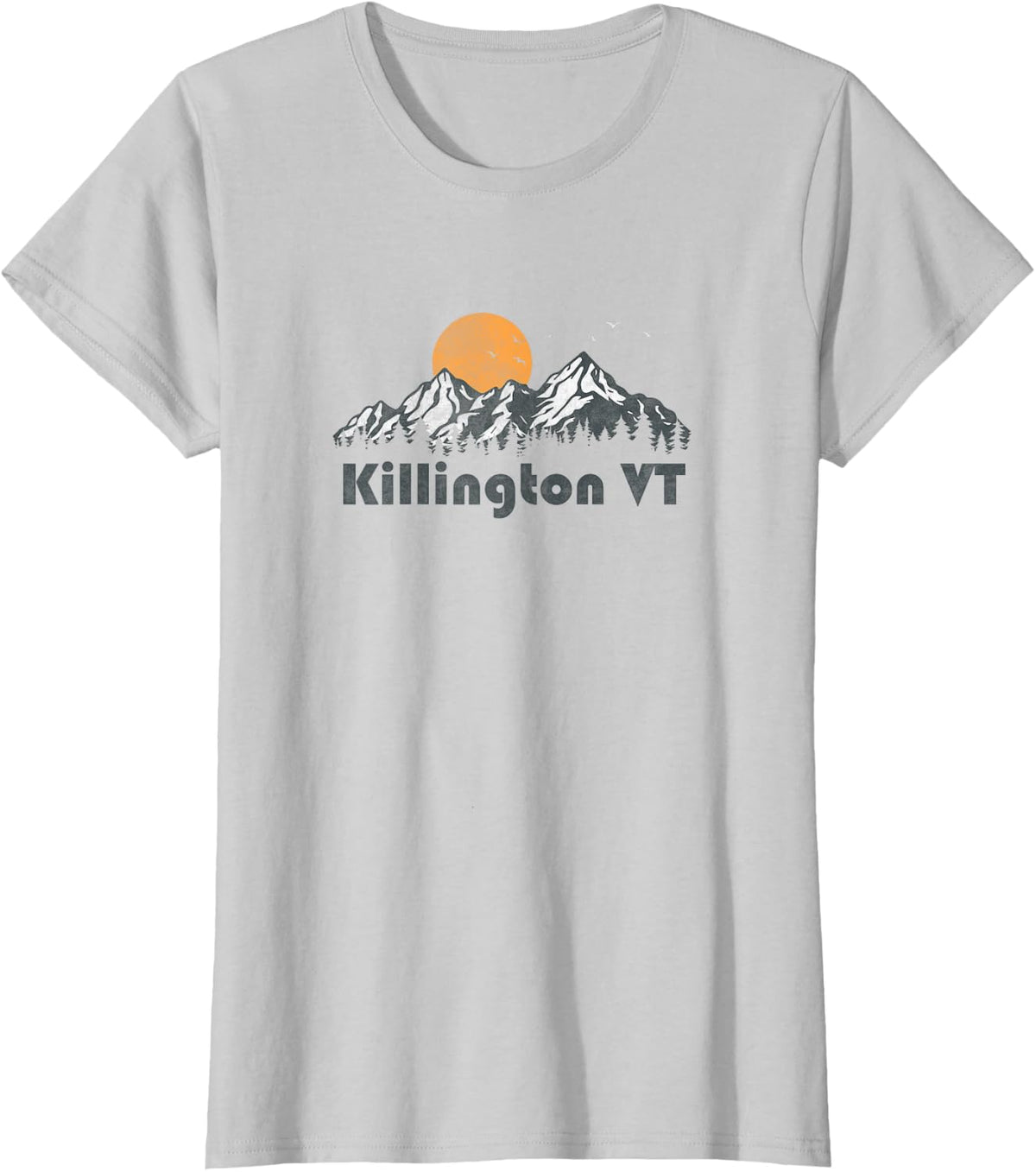 Retro Killington Vermont Vintage 80s Mountain Graphic T-Shirt - Silver Grey