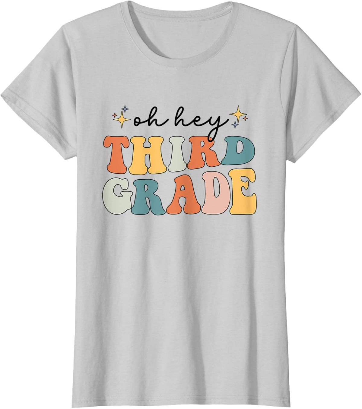 Back To School Students Teacher Oh Hey Third Grade 3rd Retro Men Women T-Shirt - Silver Grey
