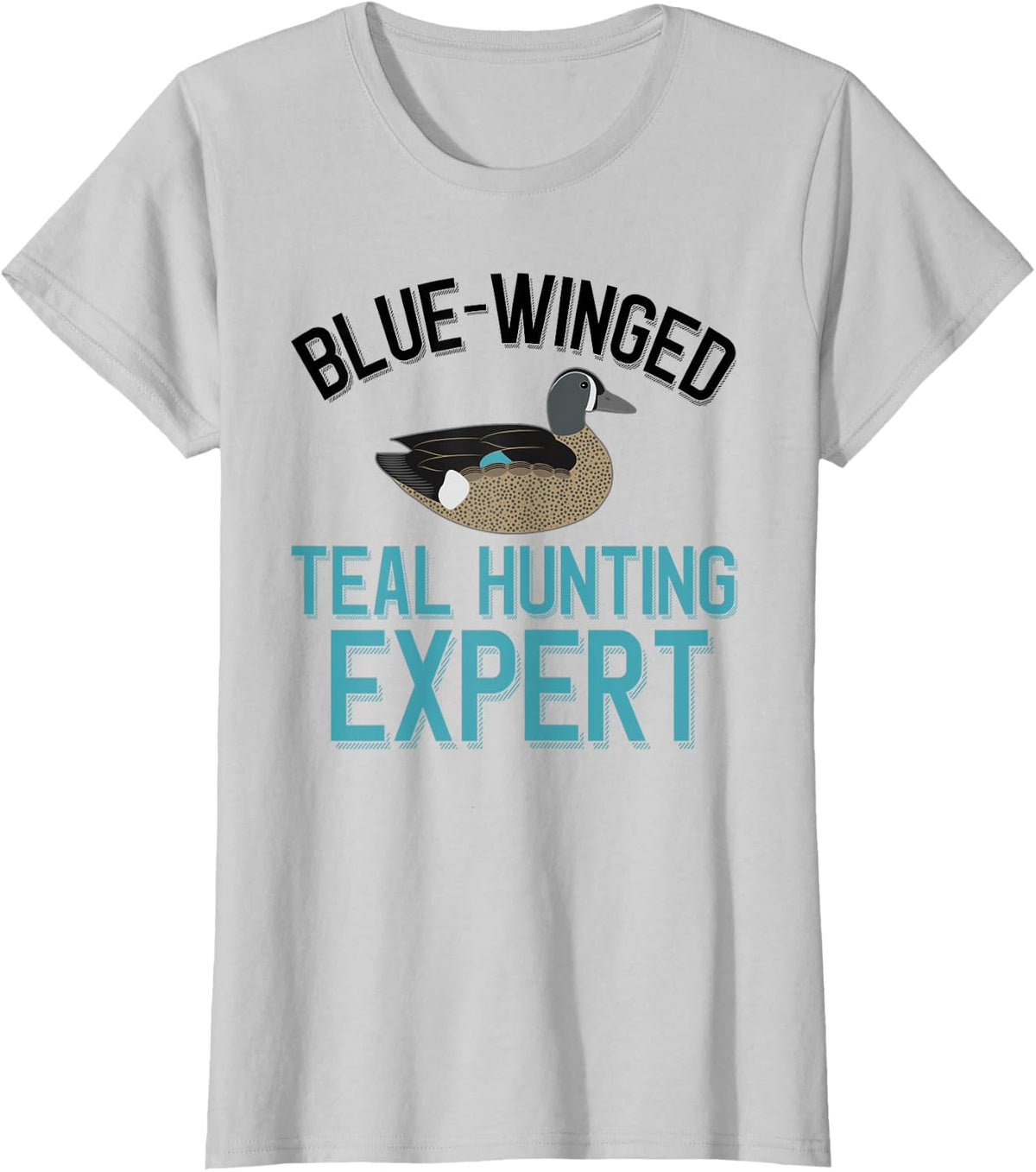 Duck Hunter Blue-Winged Teal Hunting Expert T-Shirt - Silver Grey