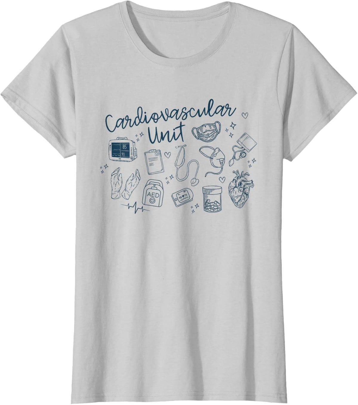Cardiovascular Unit CVICU Summer Cardiovascular ICU Spring T-Shirt - Silver Grey