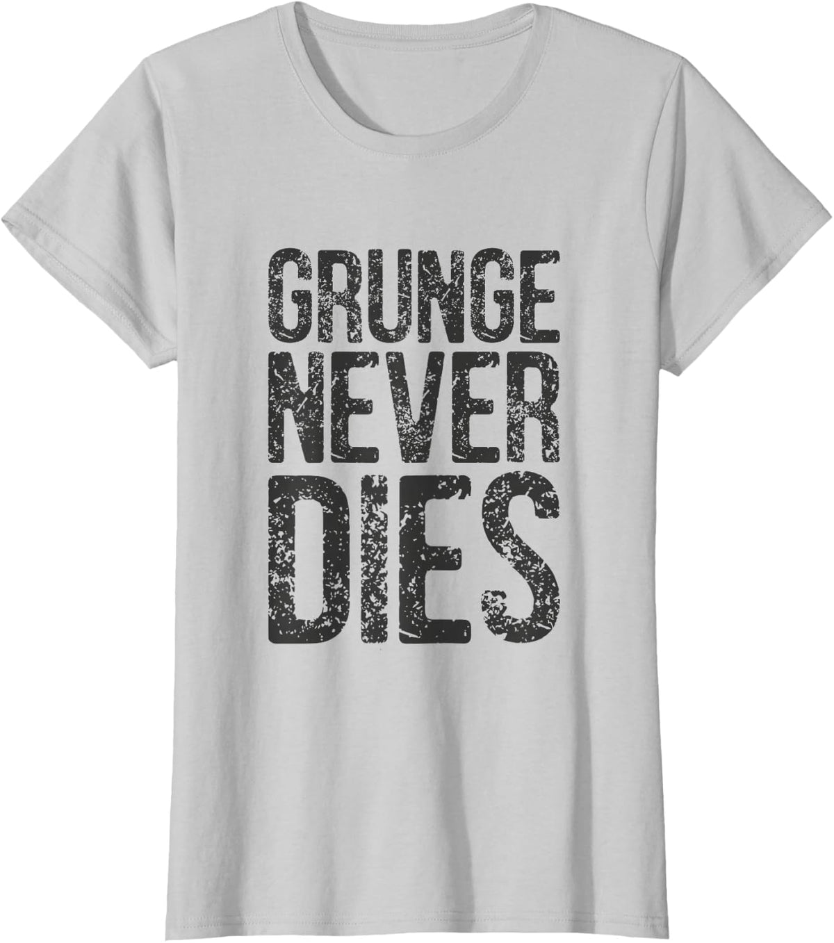 Grunge Never Dies - Retro Music T-Shirt - Silver Grey
