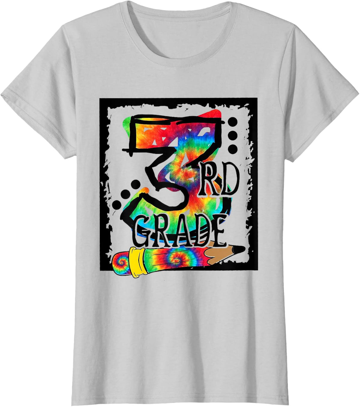 Hello 3rd Grade Third Grade Teacher Tie Dye Back To School T-Shirt - Silver Grey