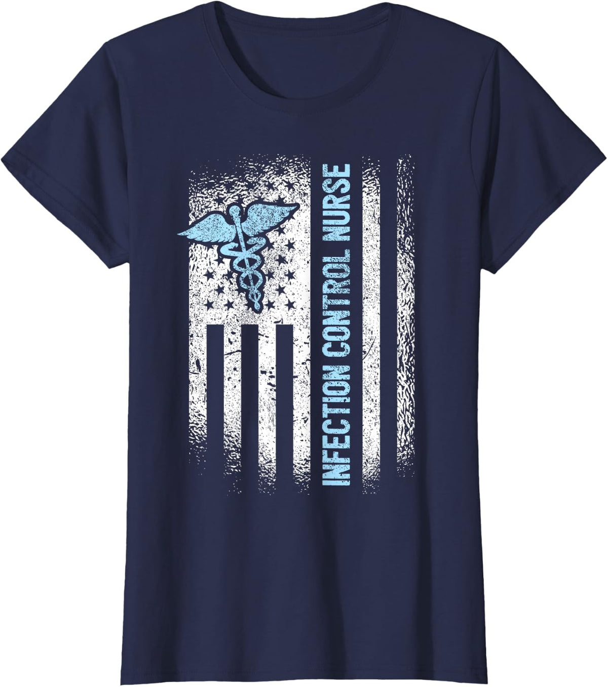 American Infection Control Nurse T-Shirt - Navy Blue