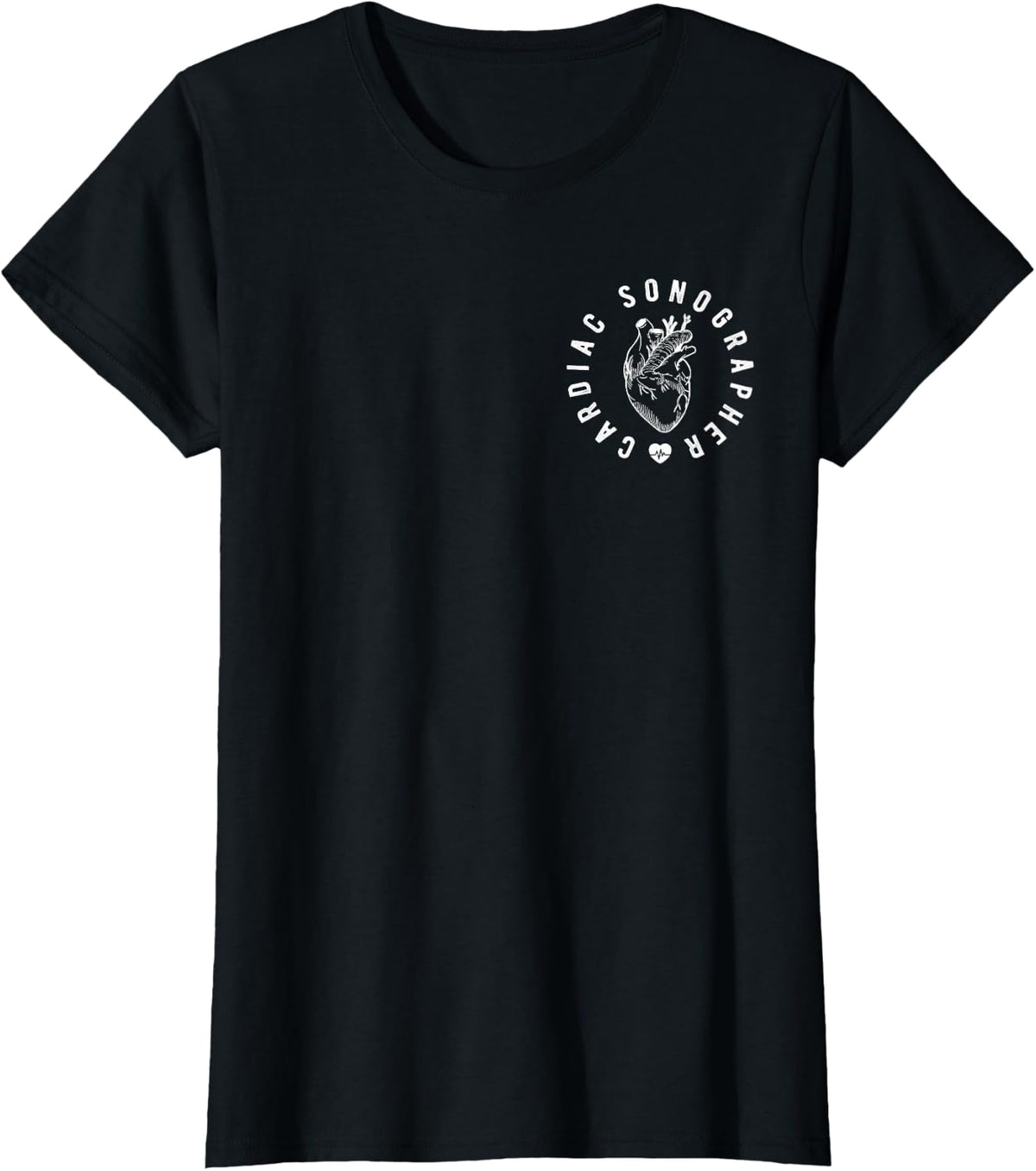 Cardiac Sonographer Cardiac Sonography Ultrasound Student T-Shirt - Black