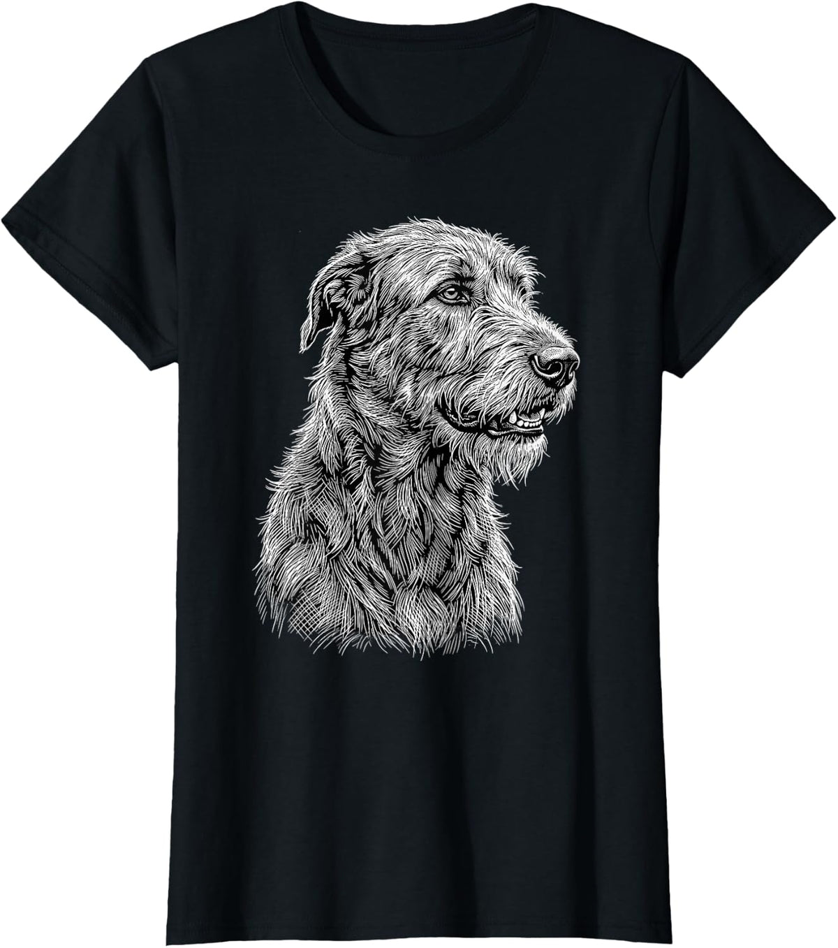 Irish Wolfhound Vintage Dog T-Shirt - Black