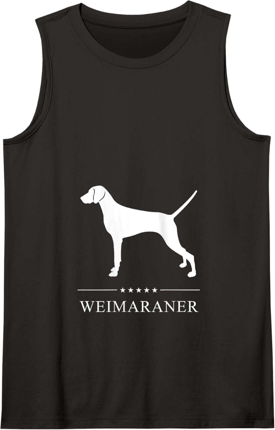 Weimaraner Dog White Silhouette Tank Top - Black