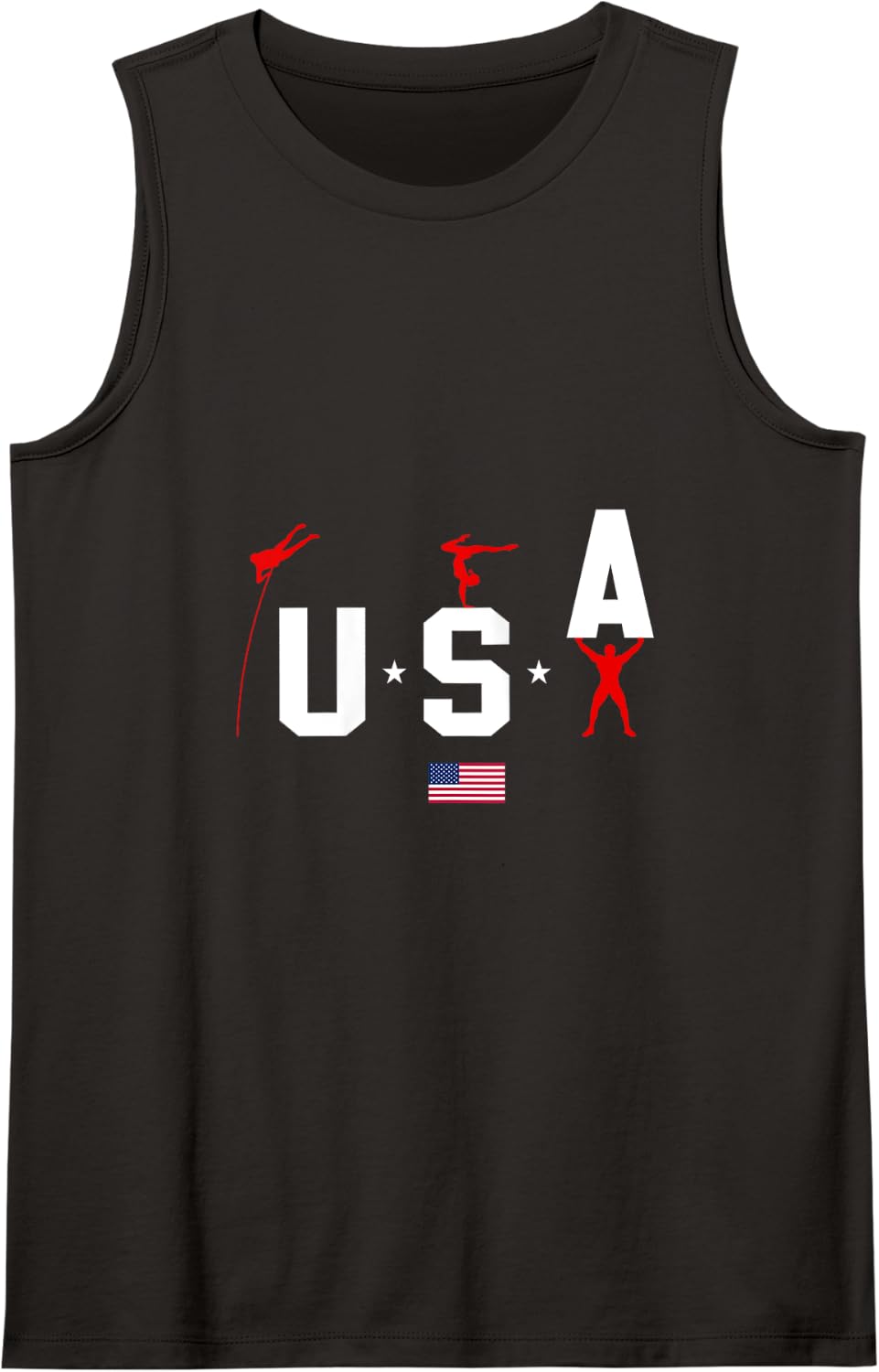 Proud Patriot USA American Flag - Support Top Athletes Tank Top - Black