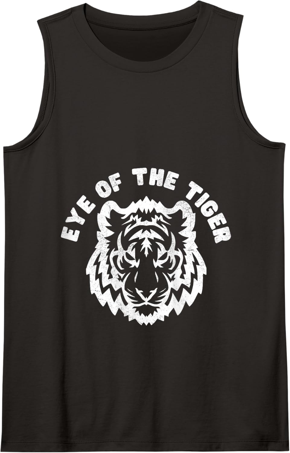 Eye of the Tiger Inspirational Quote Workout Fitness Tank Top - Black