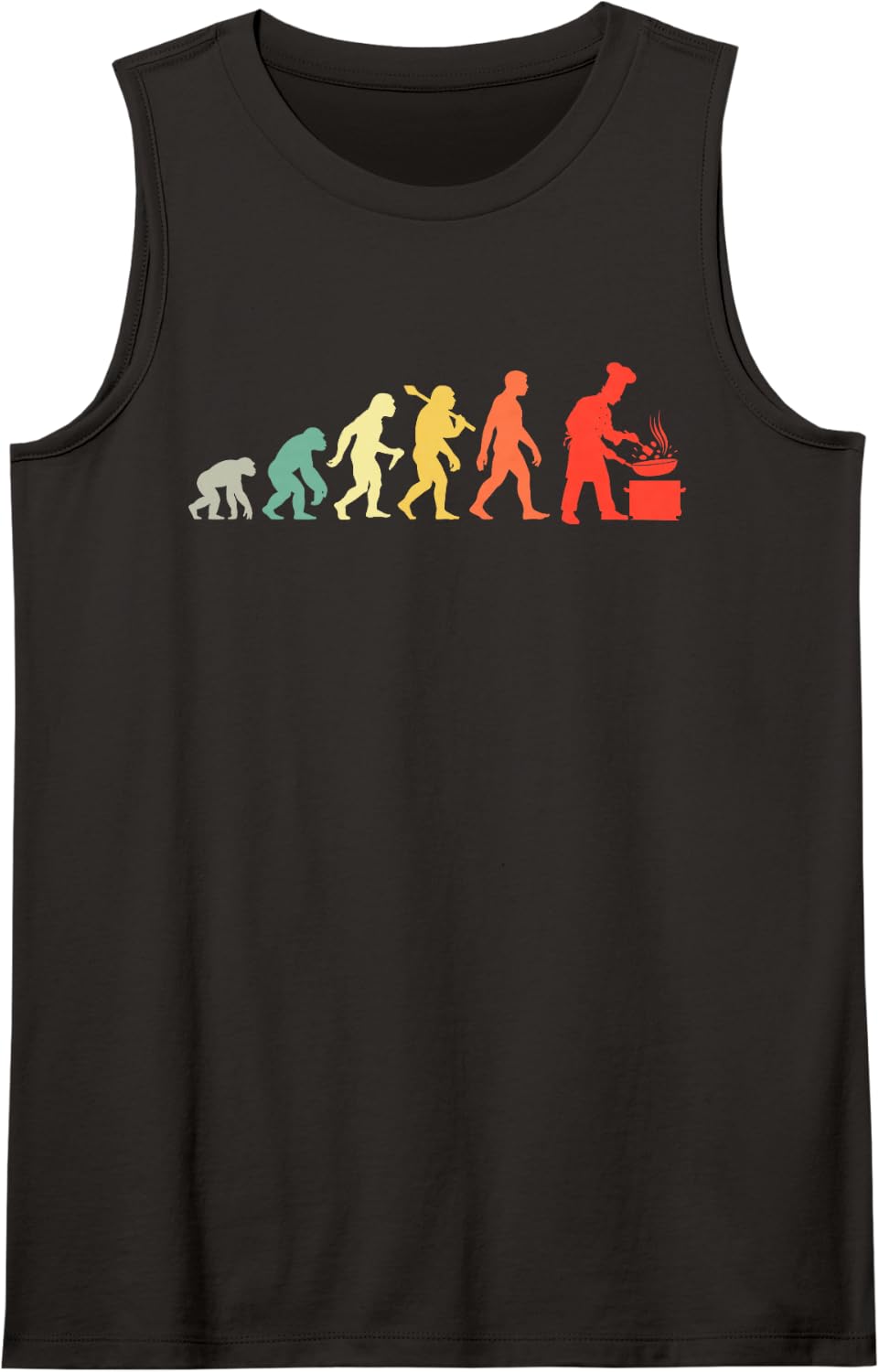 Retro Chef Evolution Cook Sous-Chef Head-Chef Sleeveless Tank Top - Black