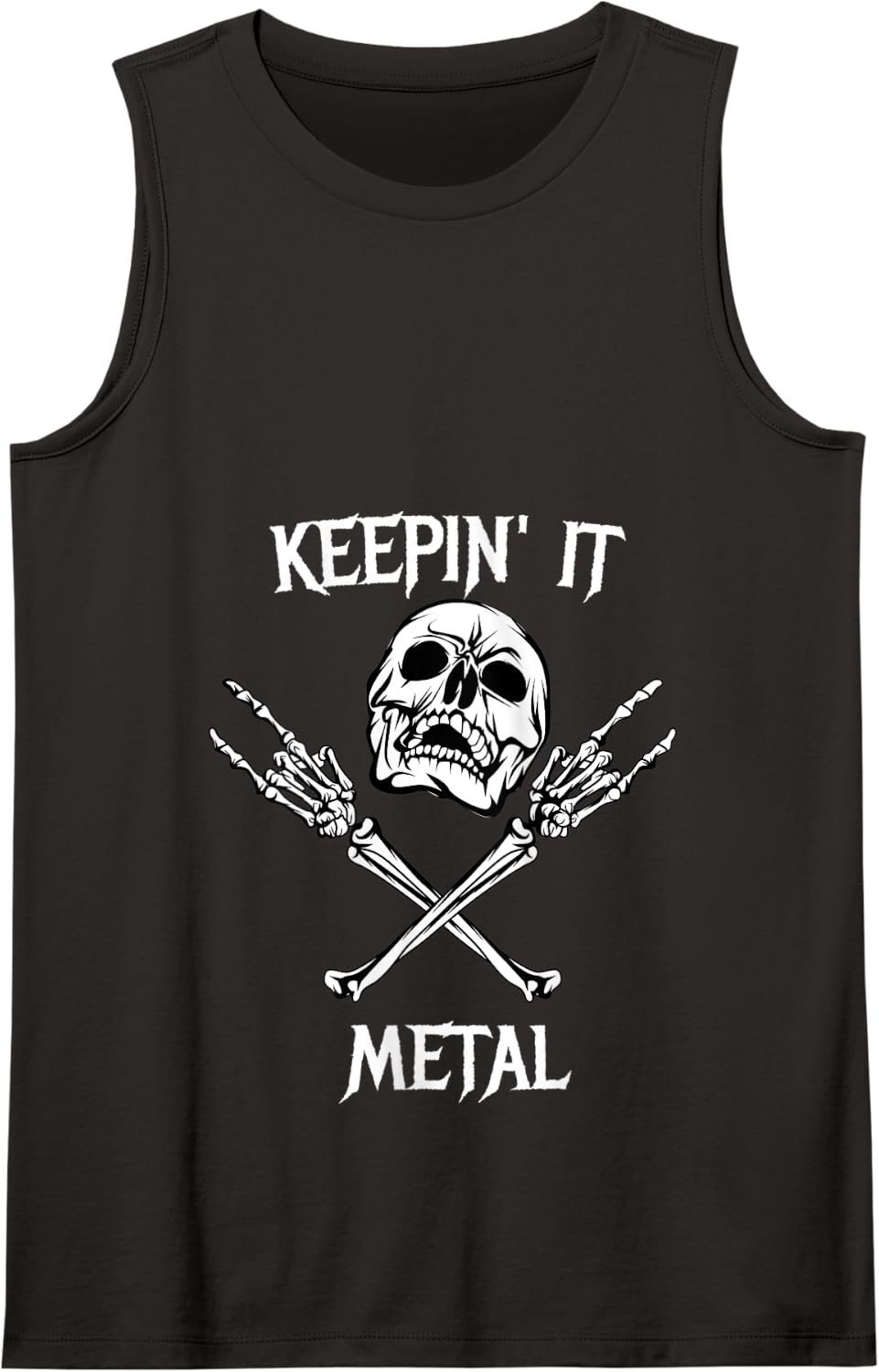 Skull & Bones Black Death Rock Heavy Metal Headbanger Tank Top - Black
