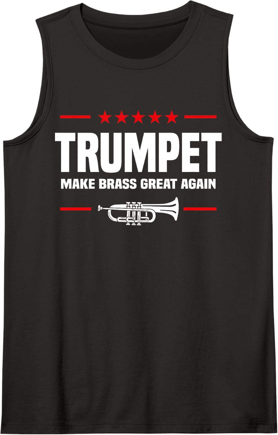 Trumpet Make Brass Great Again Funny Trump Election Sleeveless Tank Top - Black