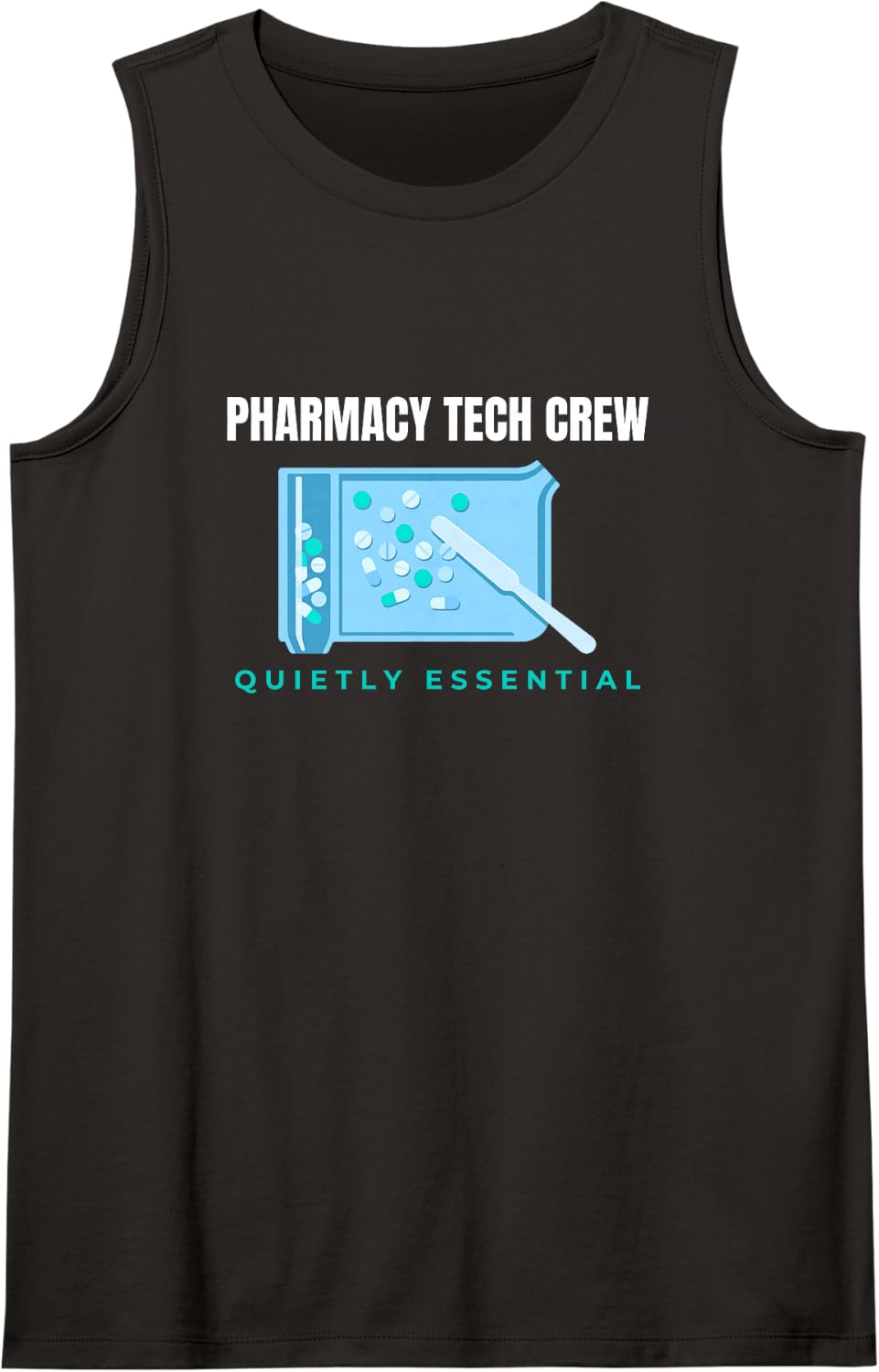 Pharmacy Tech Crew Pharmacy Technician Rx Team Appreciation Sleeveless Tank Top - Black