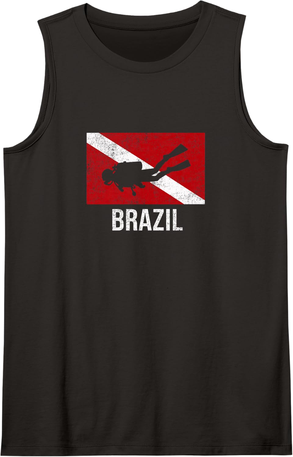 Brazil Scuba Diving Diver Down Dive Flag Gift Tank Top - Black
