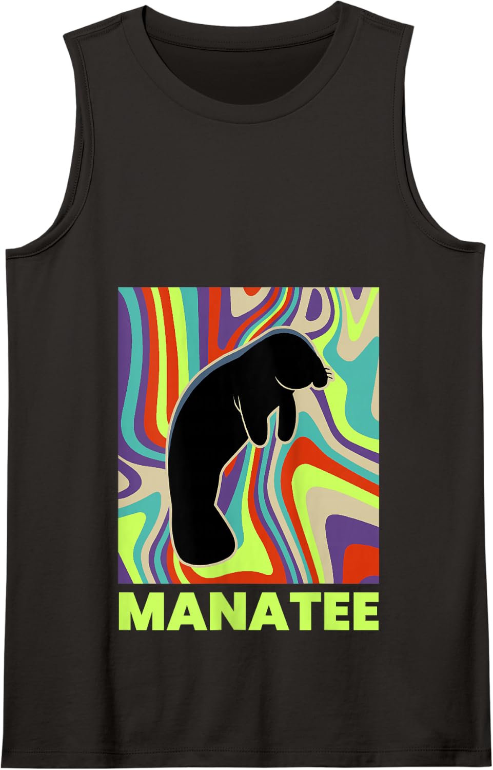Vintage Manatee Lover Jersey Tank Top - Black