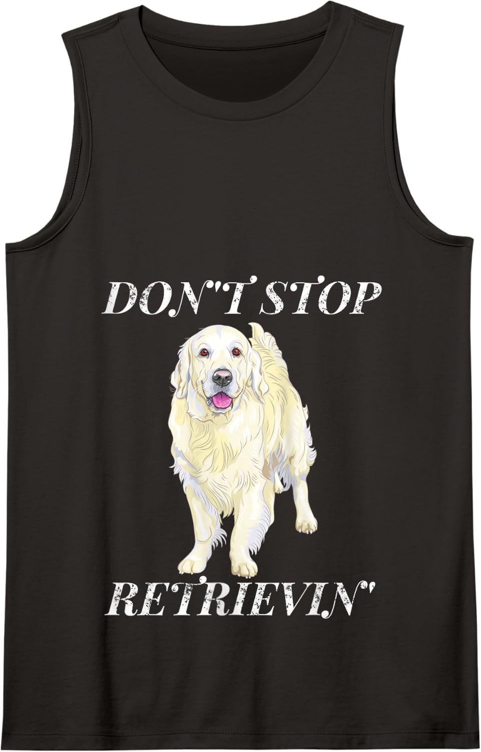 Don't Stop Retrieving Shirt. Retro Golden Retriever Tank Top - Black