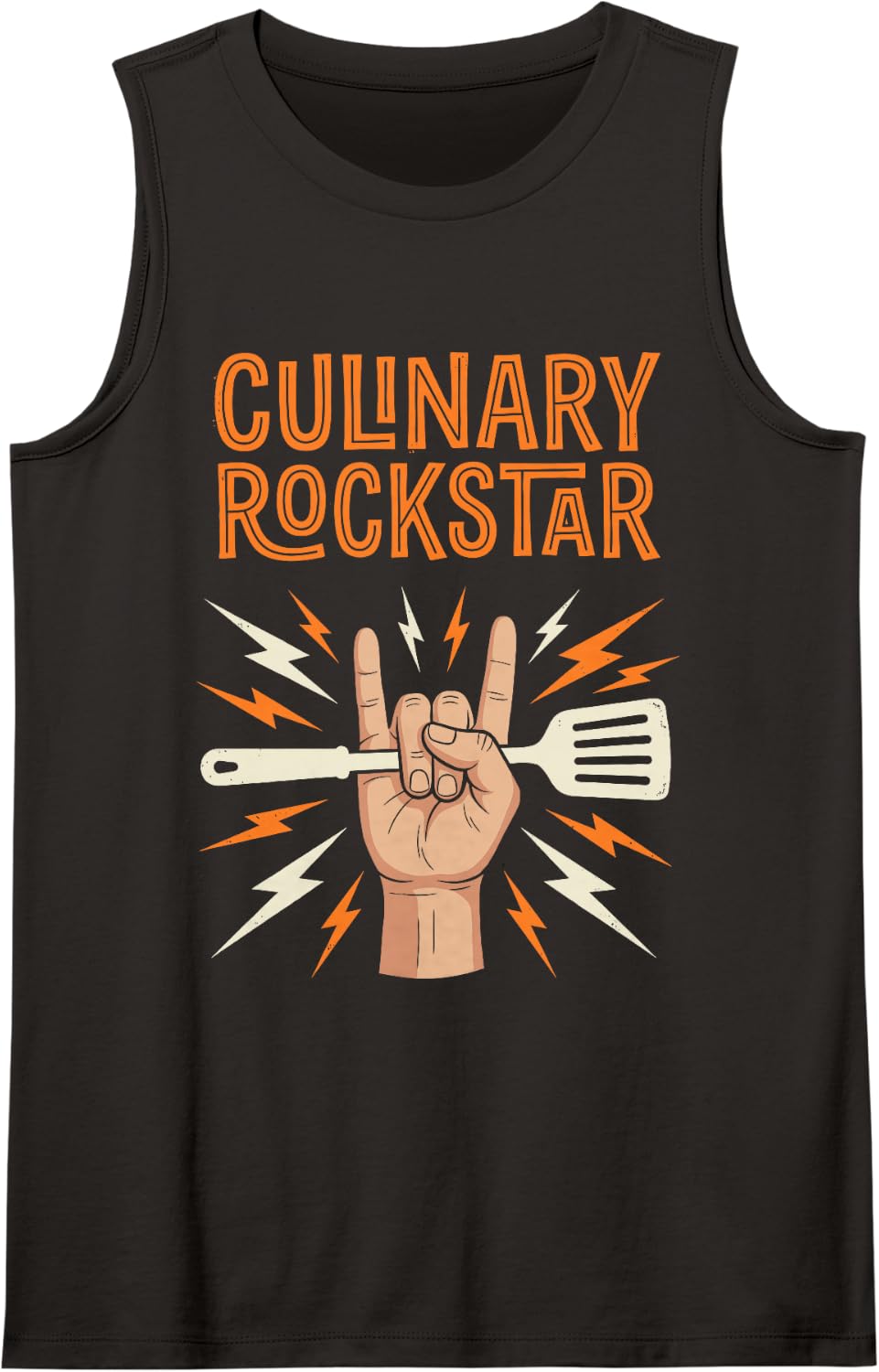 Culinary Rockstar Funny Chef Cooking Kitchen Restaurant Tee Sleeveless Tank Top - Black