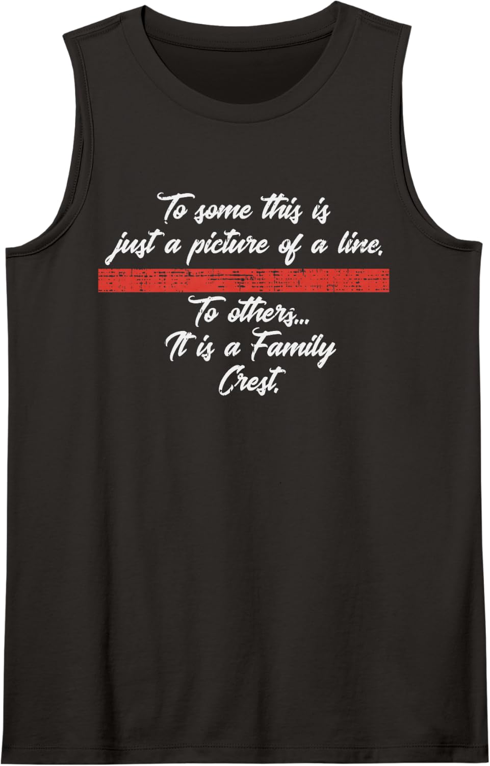 Firefighter Shirt Thin Red Line Family Crest Christmas Tank Top - Black