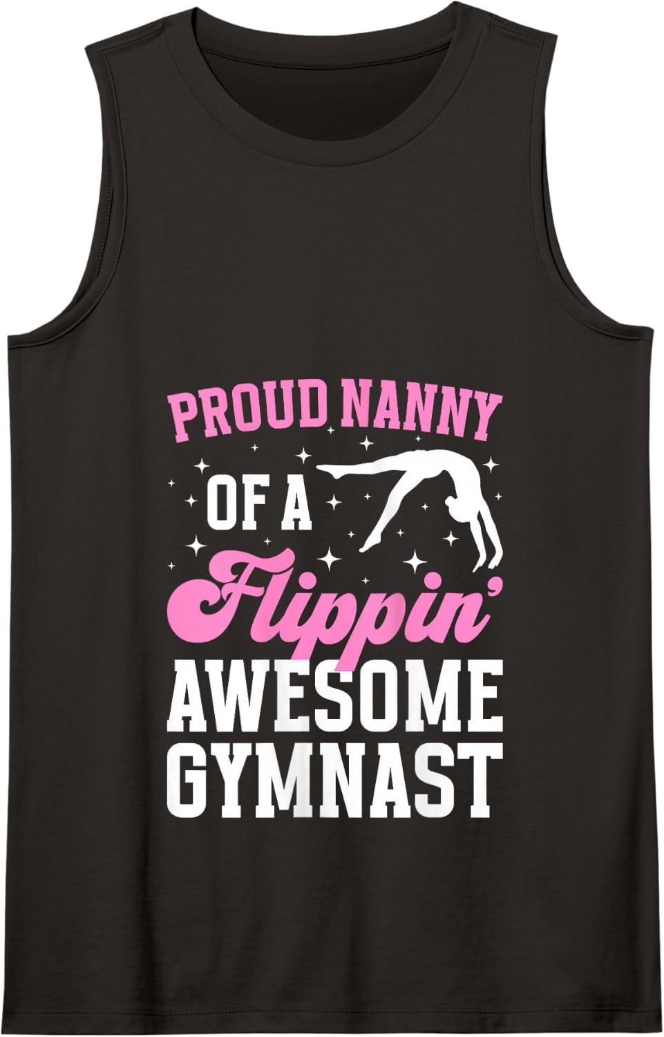 Proud Nanny of A Gymnast Nanny Grandma Gymnastics Nanny Tank Top - Black