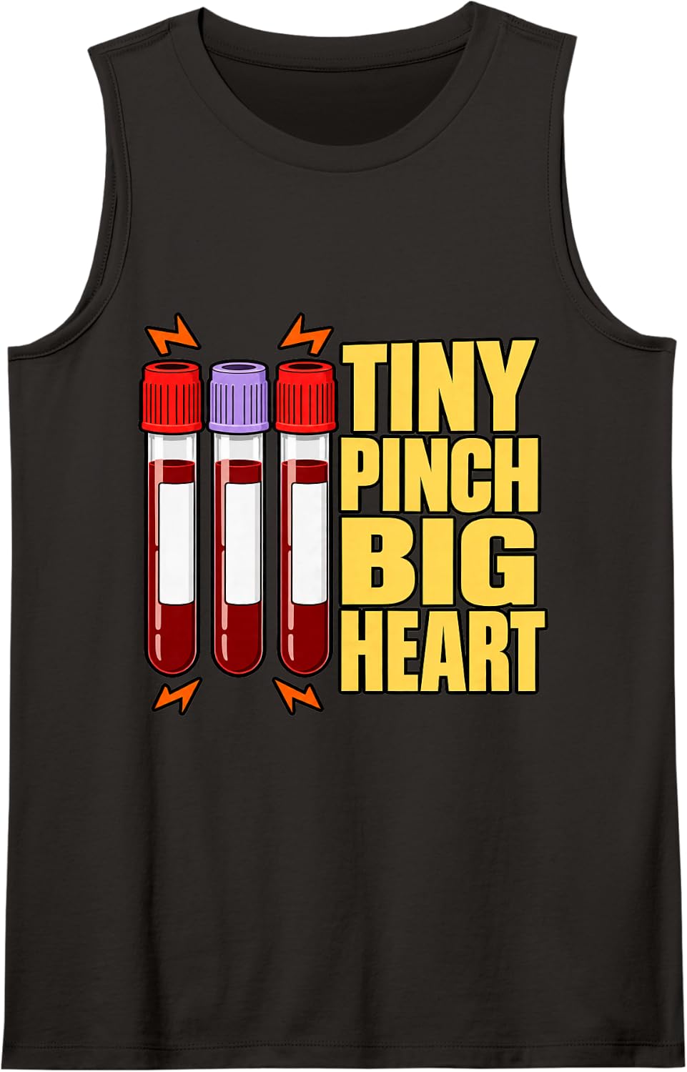 Phlebotomist Tiny Pinch Big Heart Tubes Lab Tech Nurse Funny Sleeveless Tank Top - Black