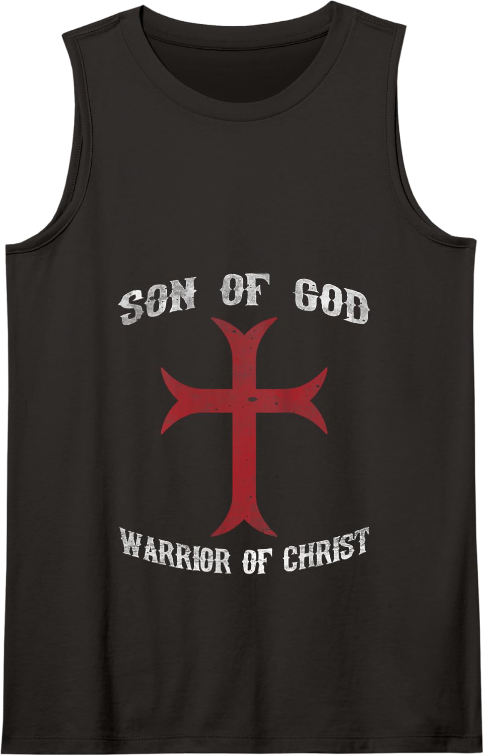 Son Of God Warrior Of Christ Religious Knights Templar Tank Top - Black