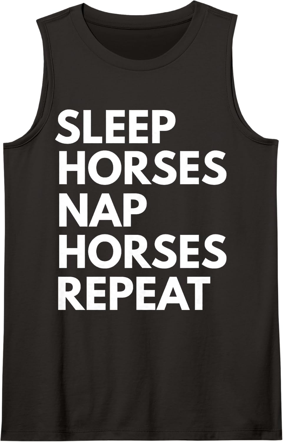 Sleep Nap Horses Repeat Lover Horse Riding Equestrian Tank Top - Black