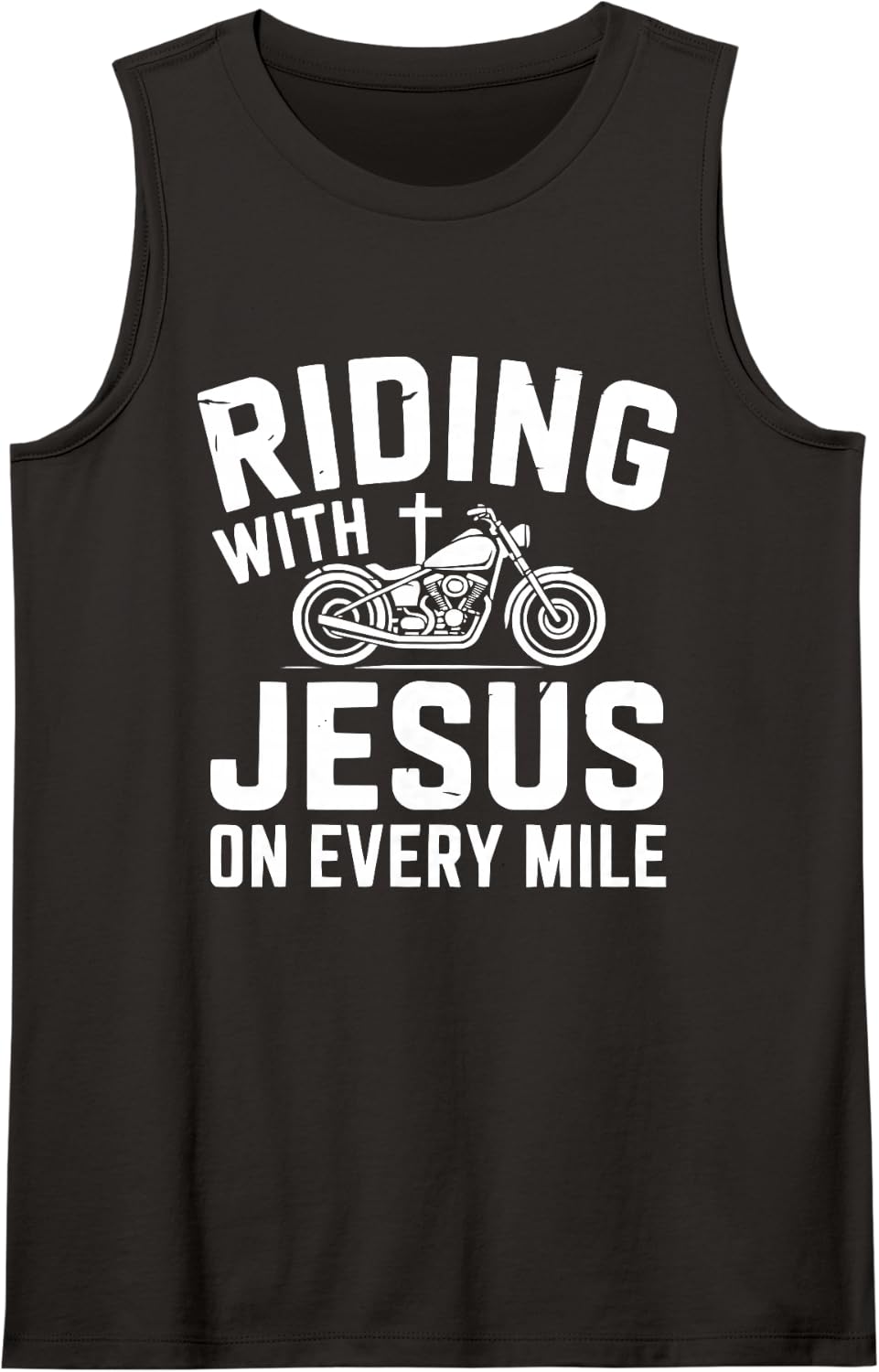 Christian Motorcycle Rider Jesus Christ Christianity Biker Sleeveless Tank Top - Black