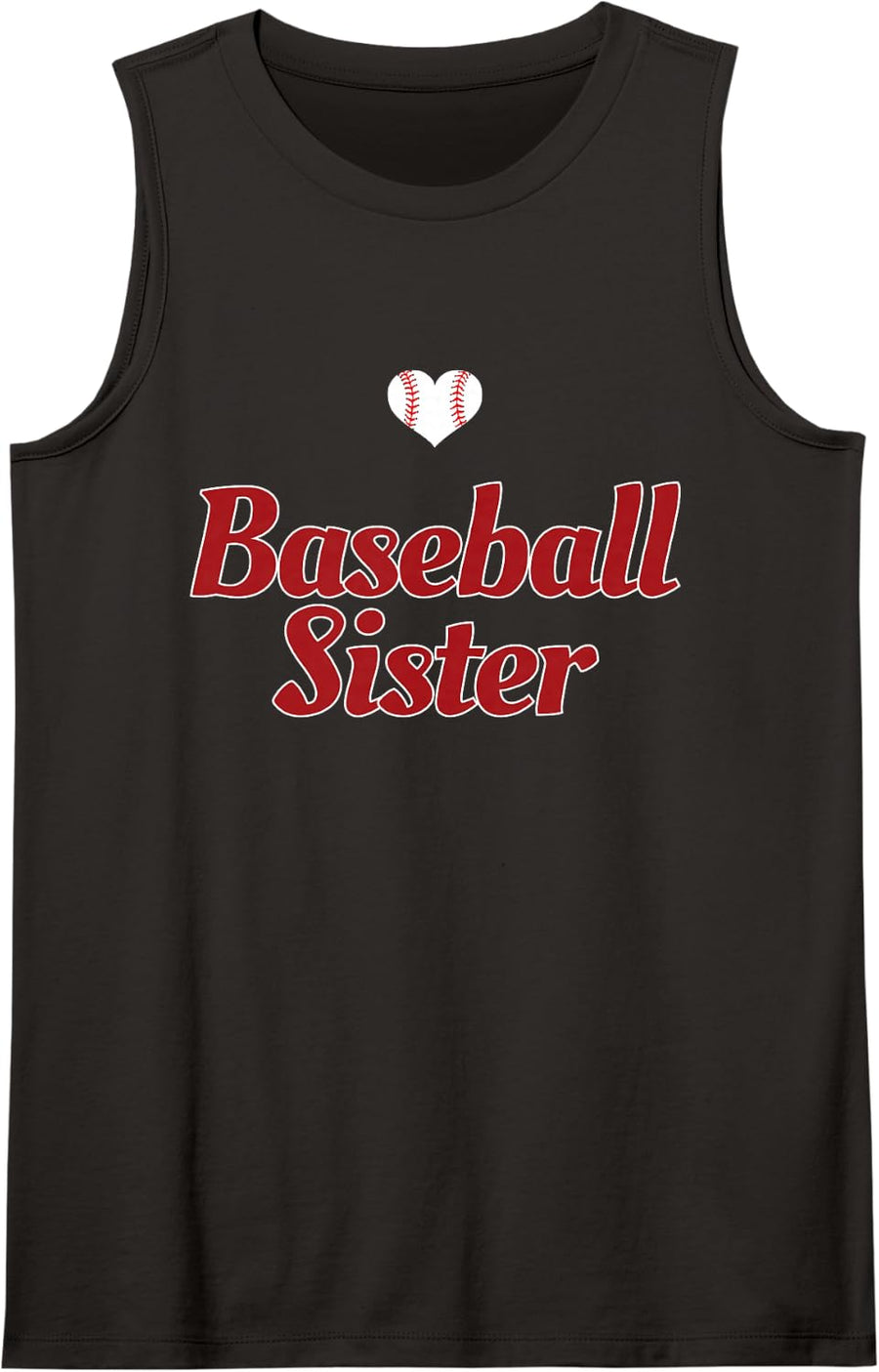 Baseball Sister Funny Girl Baseball Players Sports Athlete Sleeveless Tank Top - Black