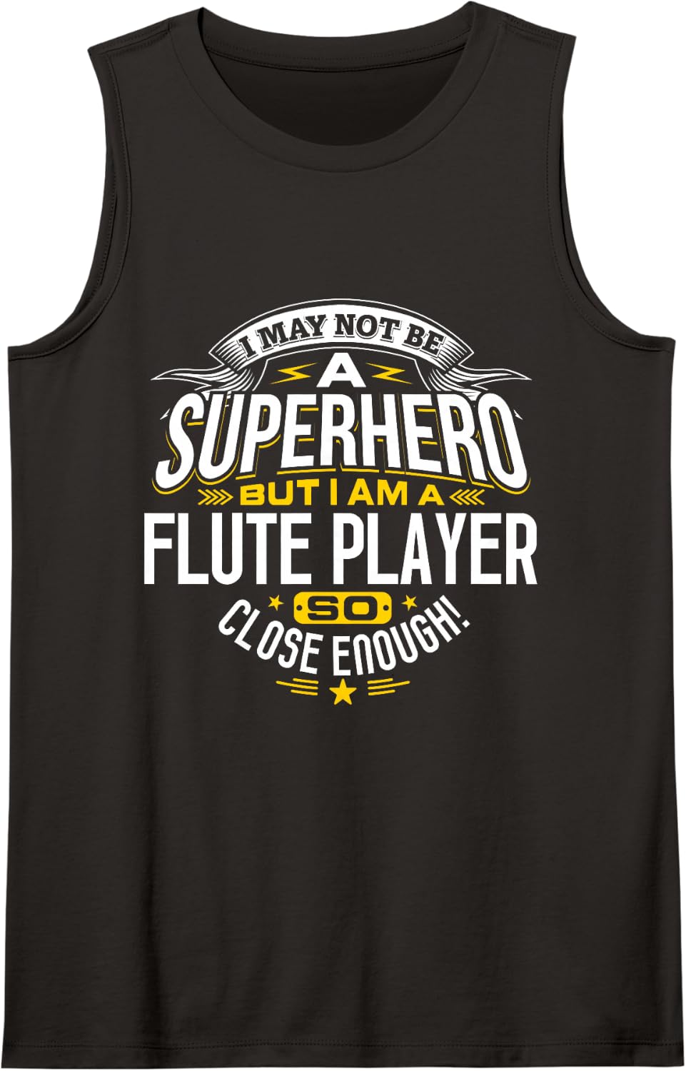Flute Player Idea Professional Superhero Flute Players Sleeveless Tank Top - Black