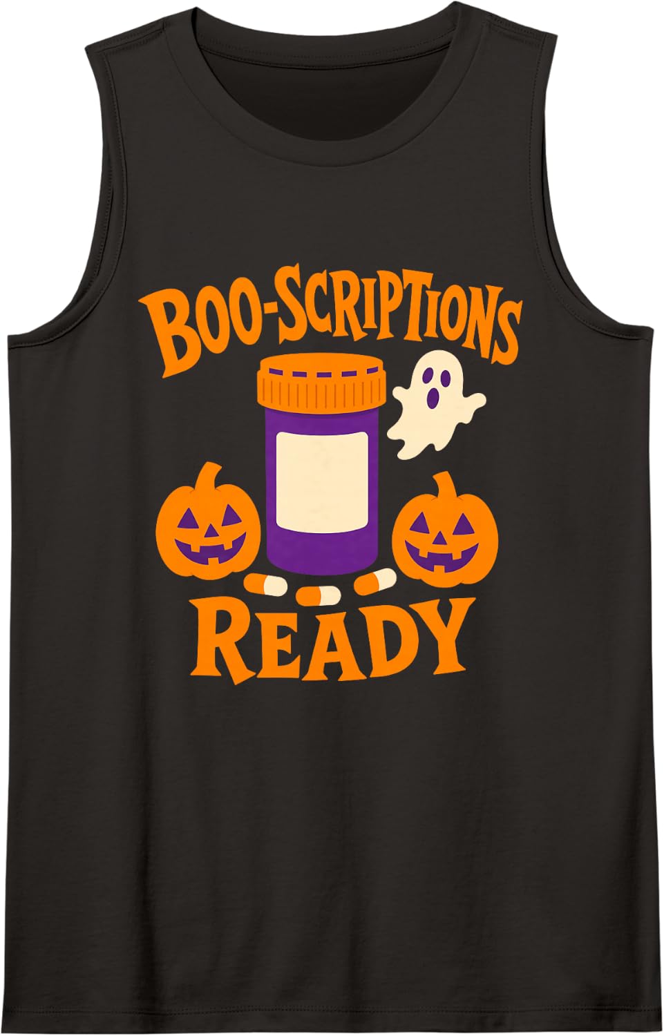 Halloween Pharmacy Technician Boo Scriptions Ready Sleeveless Tank Top - Black