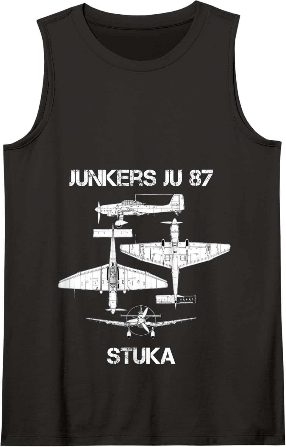 Junkers Ju 87 Stuka German WW2 Bomber Luftwaffe Airplane Tank Top - Black