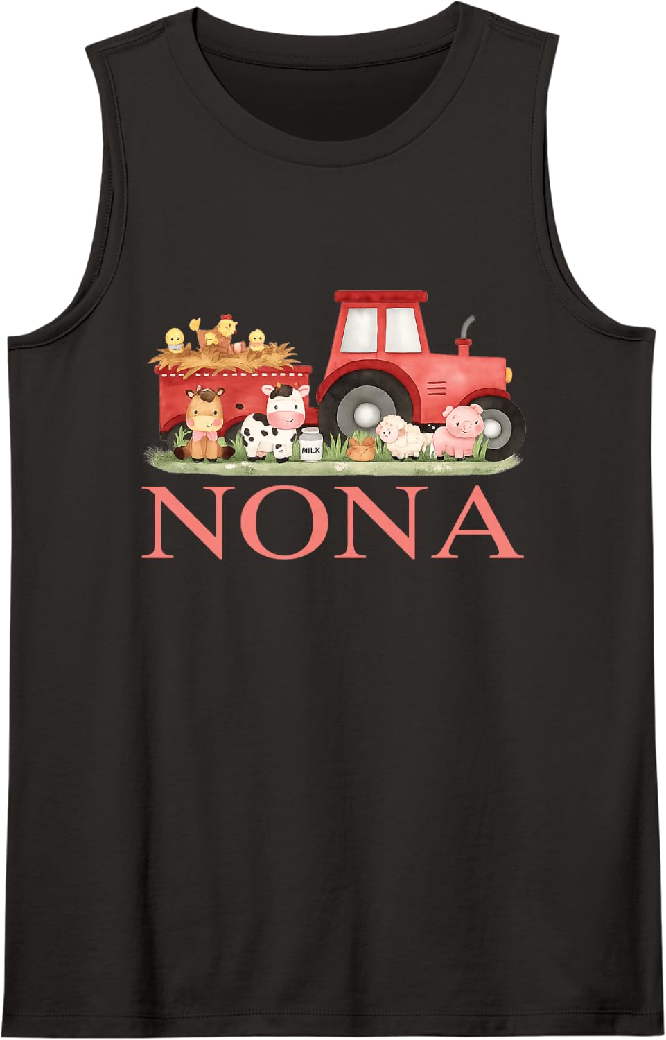Funny Farmer Tractor Farm Nona Tank Top - Black