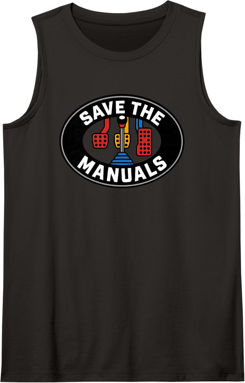 Save The Manuals Stick Shift Gear Shifter Car Enthusiast Sleeveless Tank Top - Black