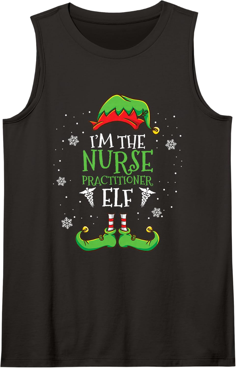 Im The Nurse Practitioner Elf Christmas Tank Top - Black