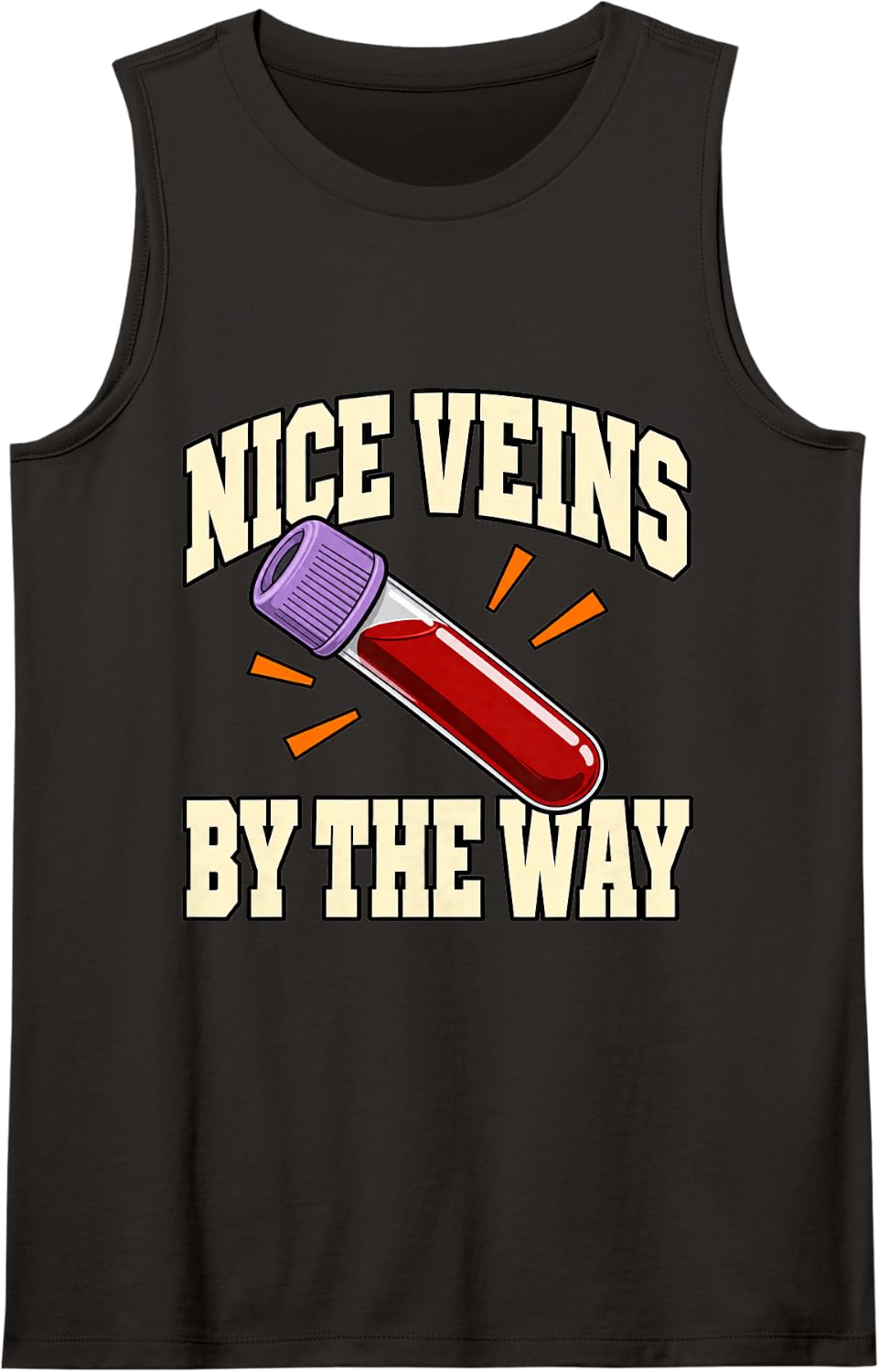 Phlebotomist Nice Veins By The Way Tube Blood Draw Lab Tech Sleeveless Tank Top - Black