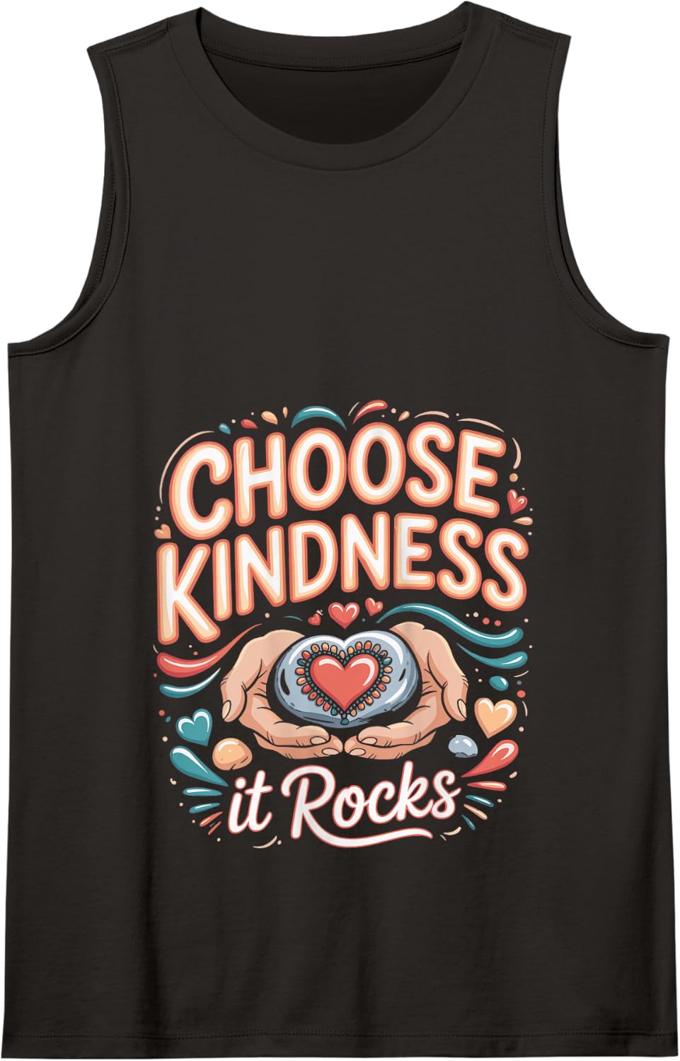 Choose Kindness It Rocks Painting Painted Craft Tank Top - Black
