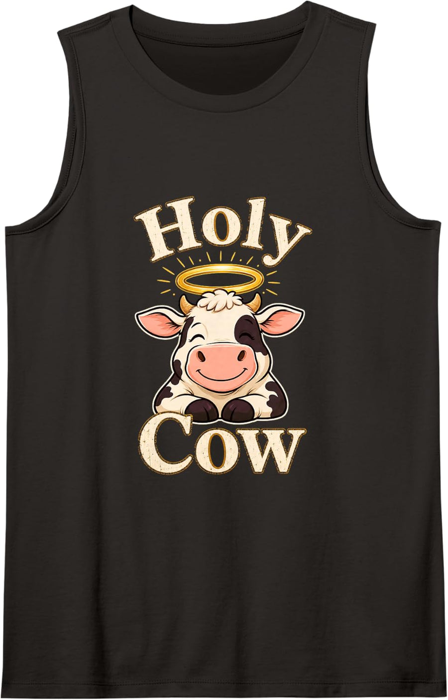 Holy Cow Shirt Cow Tshirts Cows Funny Sleeveless Tank Top - Black