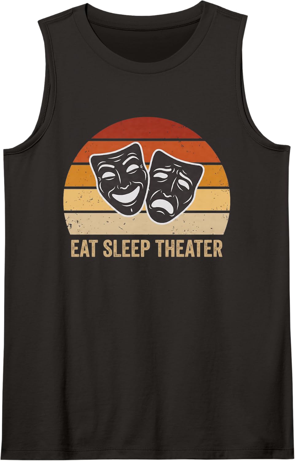 Funny Comedy Tragedy Masks Theatre Acting Lover Broadway Tank Top - Black