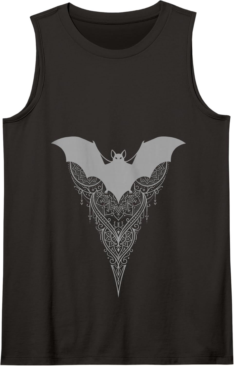 Bat Mandala Art Victorian Gothic Vampire Vintage Streetwear Tank Top - Black