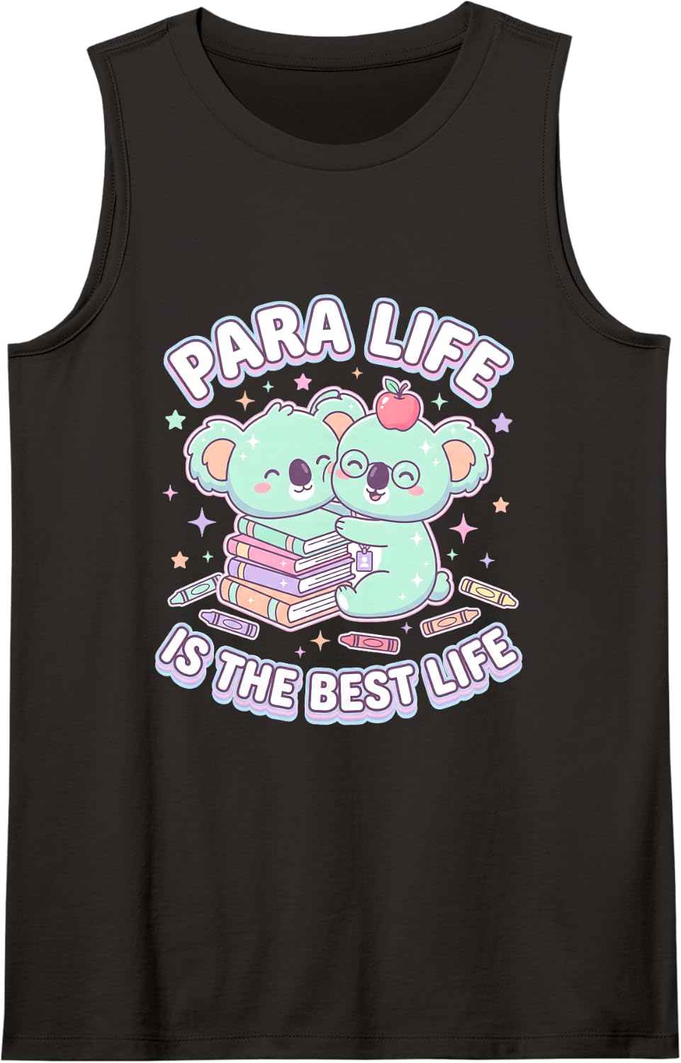 Teacher Assistant Sleeveless Tank Top - Black