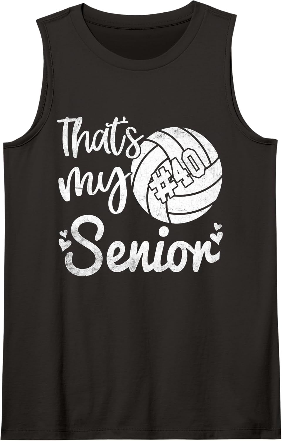 Volleyball Jersey Number 40 That's My Senior Volleyball #40 Sleeveless Tank Top - Black