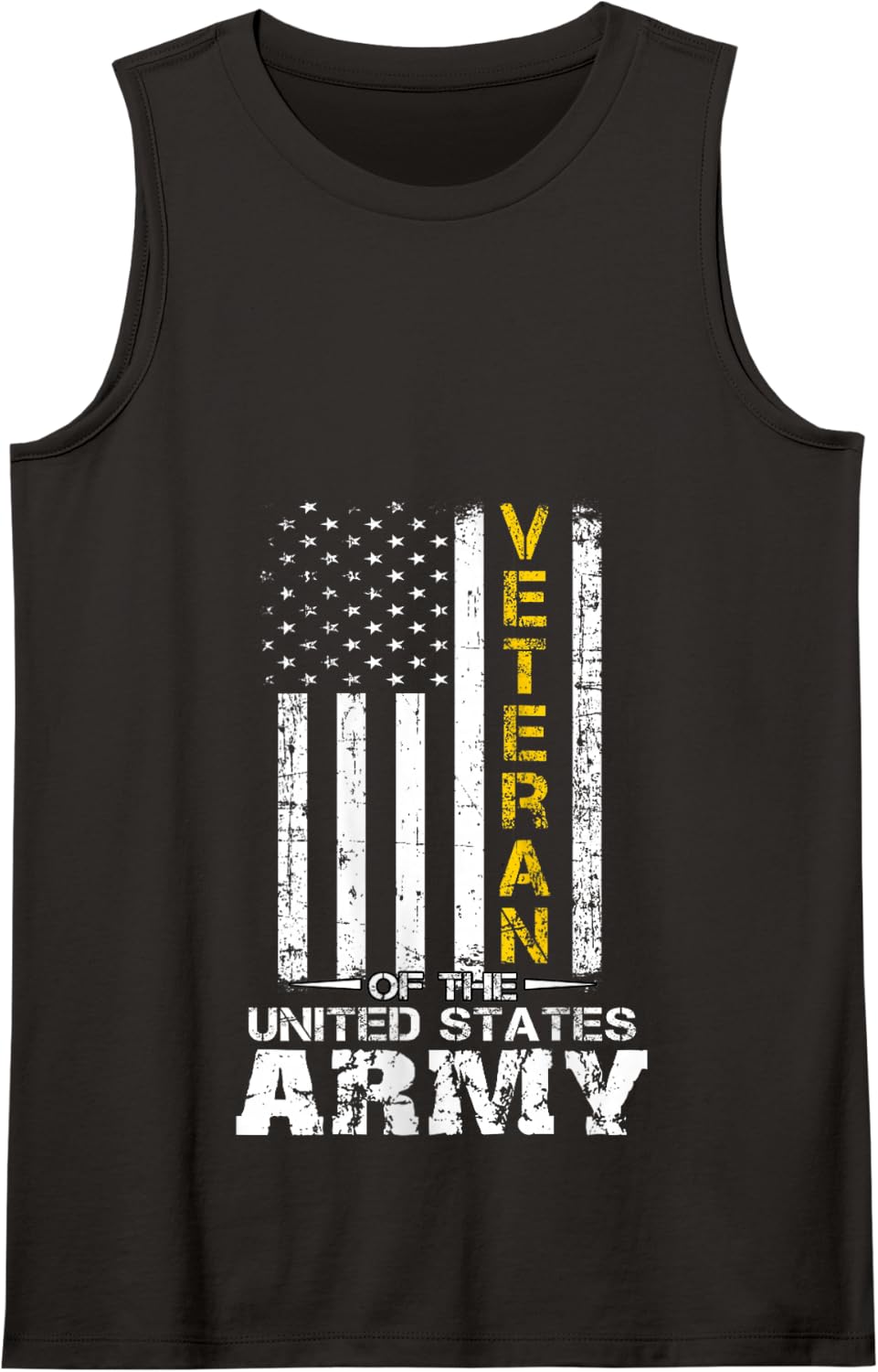 Veteran of United States US Army Veteran t-Shirt Gold Tank Top - Black