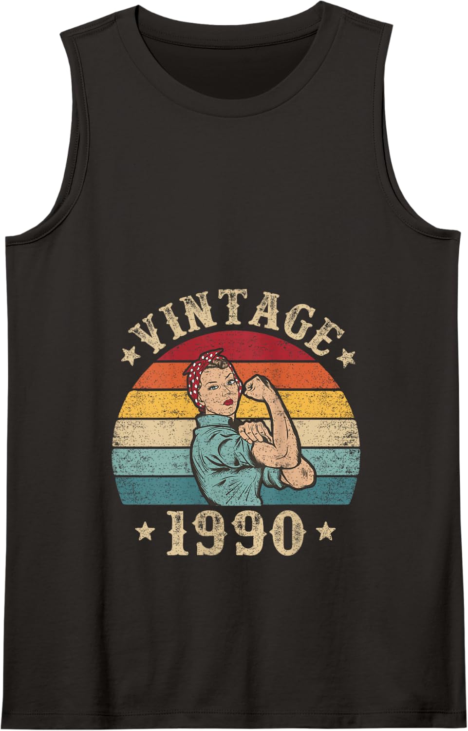 36th Birthday Shirt Women Born in 1990 Vintage 1990 Tank Top - Black