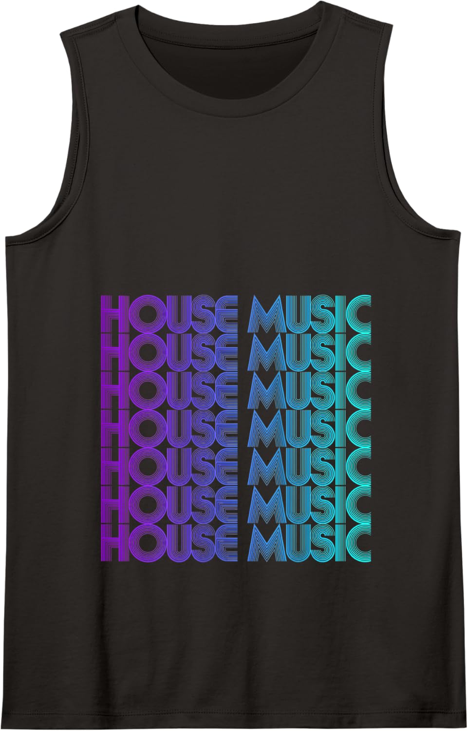 House Music Vaporwave Techno House Music EDM Lover DJ Tank Top - Black
