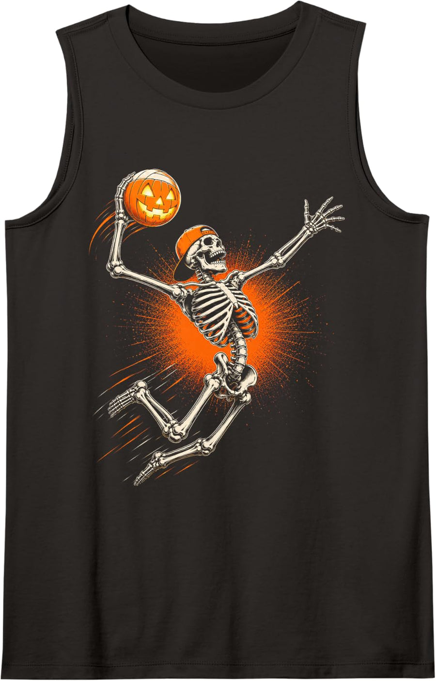 Halloween Skeleton Volleyball Player Funny Volley Tank Top - Black