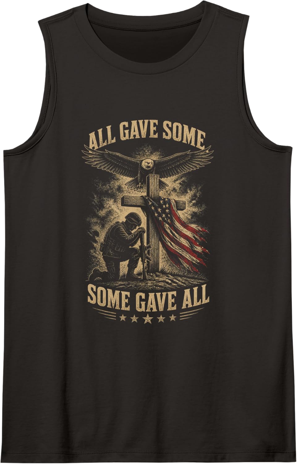 Eagle Soldier Tribute - Bold Memorial Day Tank Top - Black