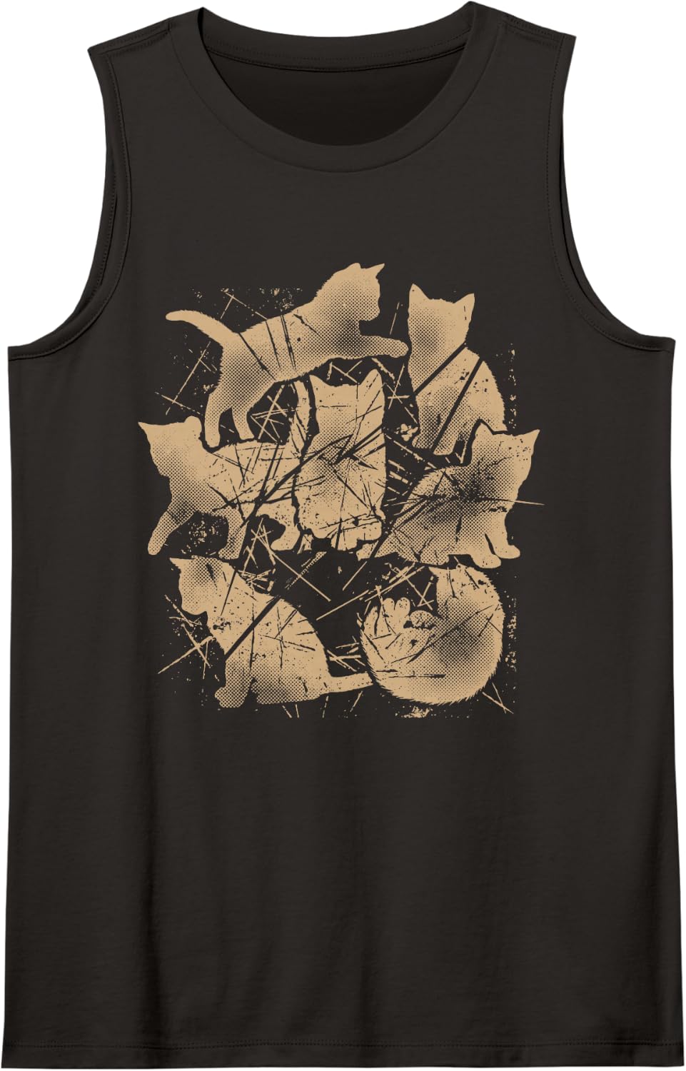 Kittens Cats y2k 2000s 90s Grunge Alt Tank Top - Black