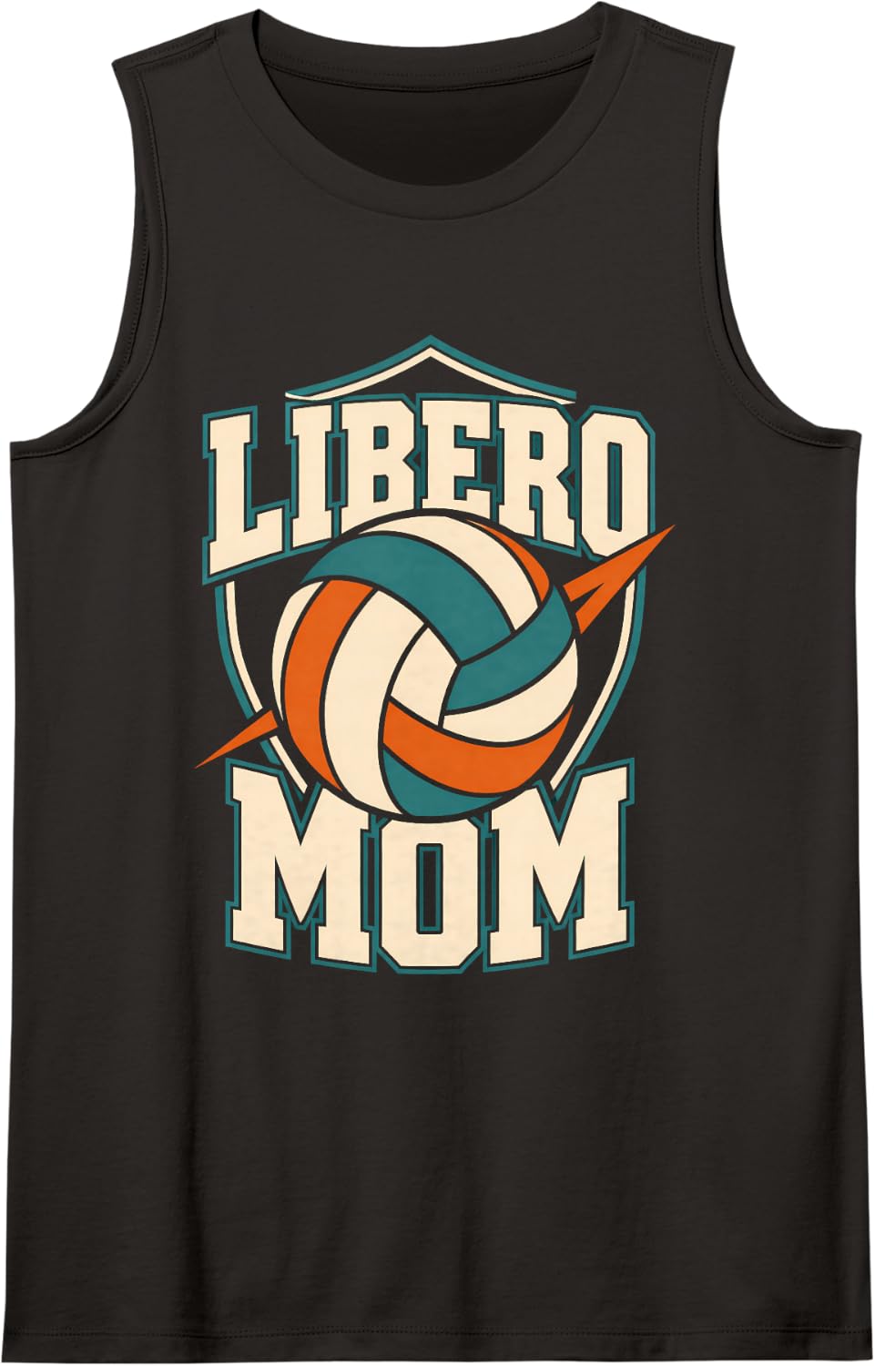 Libero Mom Volleyball Player Sleeveless Tank Top - Black