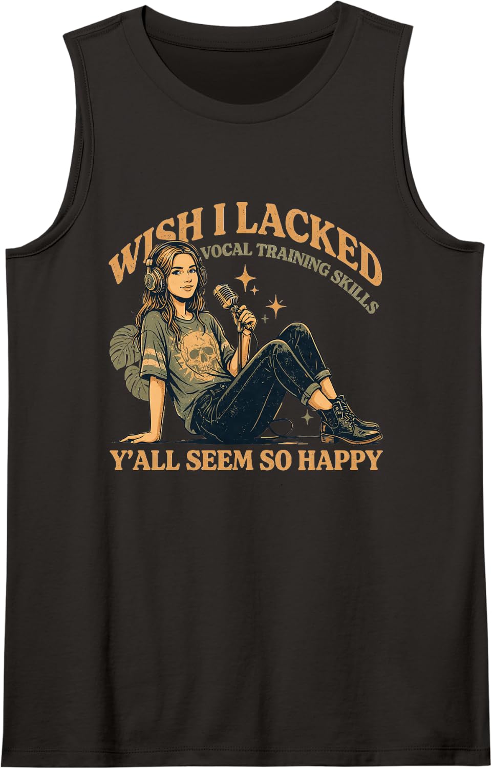 Singing Singer Vocalist Vocal Music Song Soloist Choir Tank Top - Black