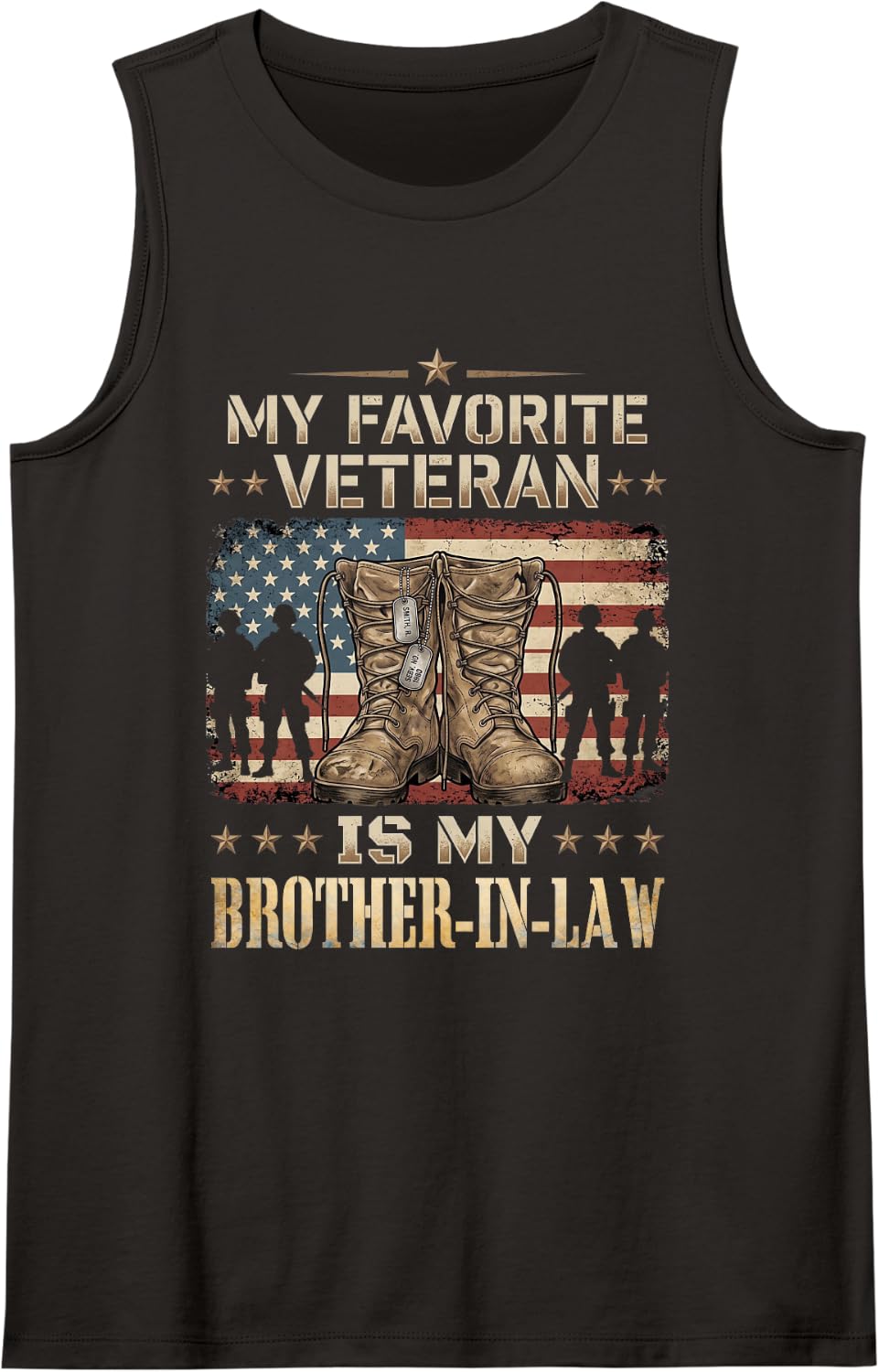 My Favorite Veteran is My Brother-in-Law Father's Veteran Sleeveless Tank Top - Black